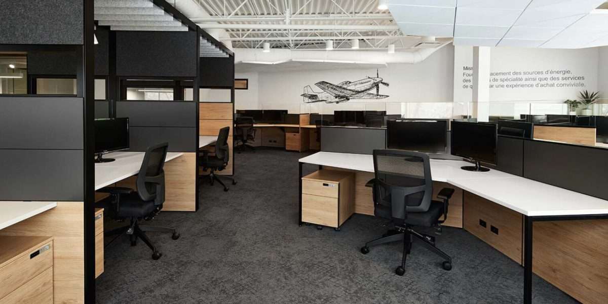Office Open Plan with Acoustic Cubicle Sheds